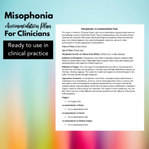 Misophonia Accommodation Plan for Clinicians