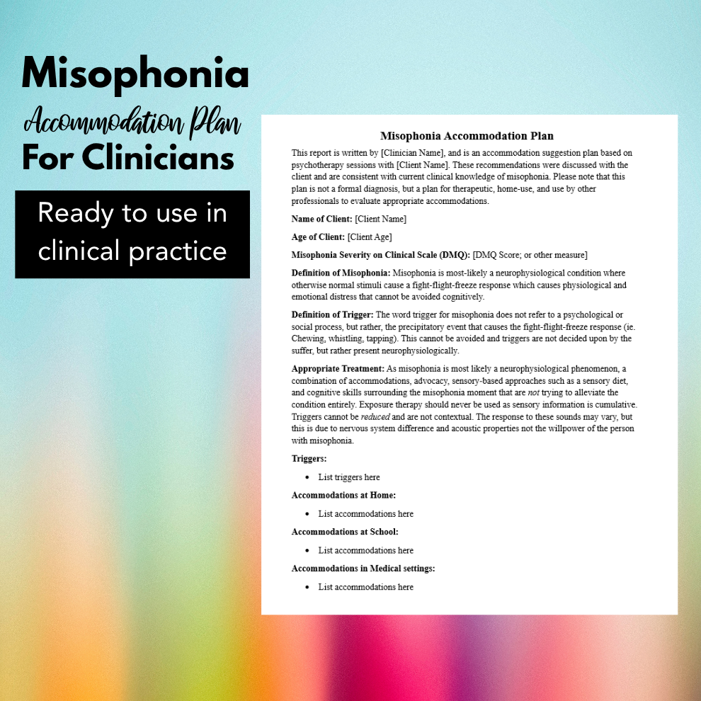 Misophonia Accommodation Plan for Clinicians